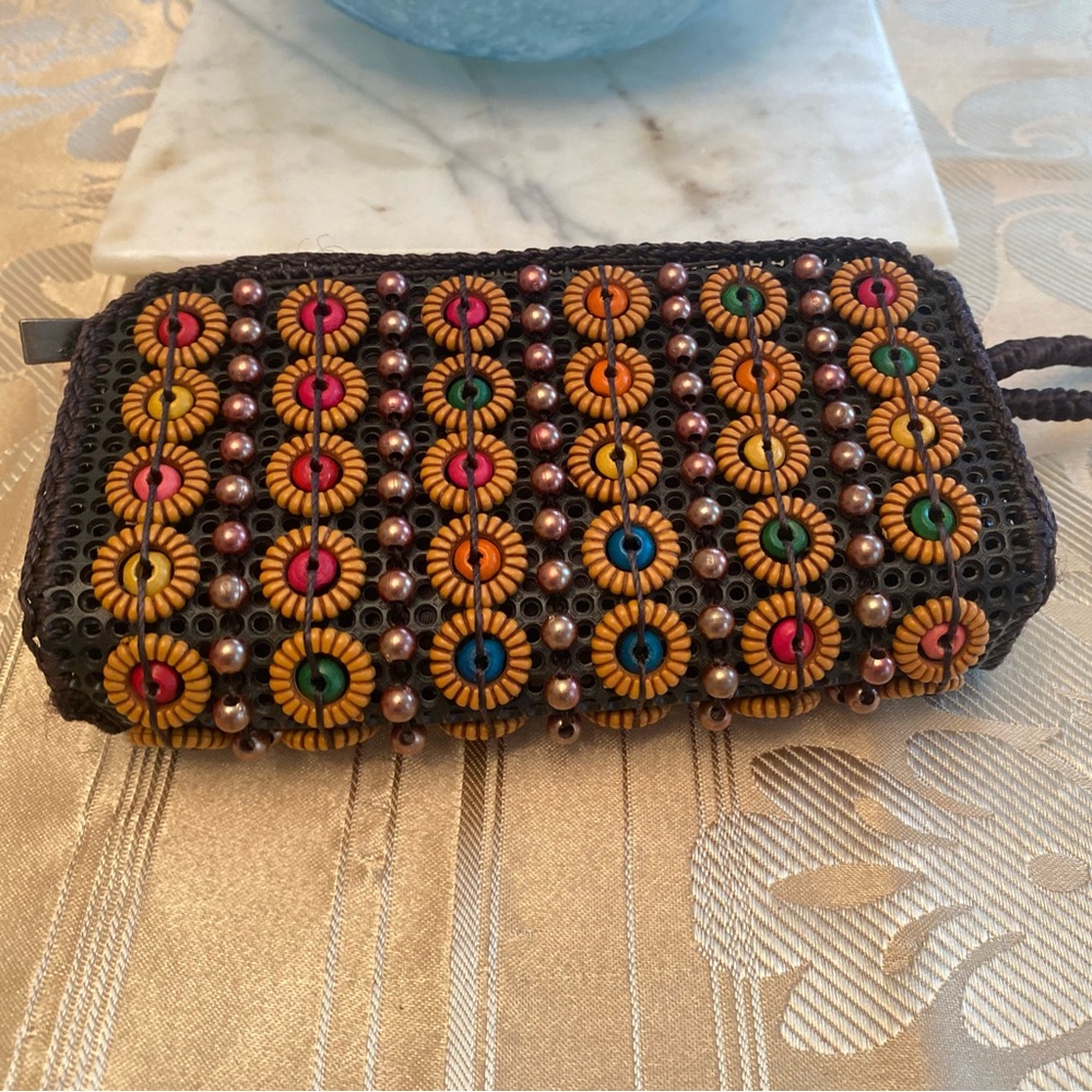 Beaded decor wristlet